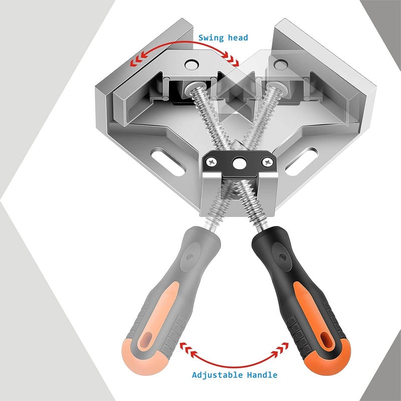 NAYE Right Angle Clamp,90 Degree Corner Clamps for Woodworking Jigs,Wood Clamps for Cabinet Frame Drawer,4" Quick Grip Bar Clamps Wood Working Accessories Included - Image 5